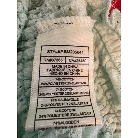 BB Dakota by Steve Madden Womens Top XS Mint Green Smocked Crop Top Puff Sleeves - Picture 5 of 6